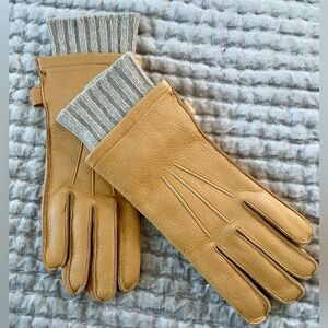 LL Bean Deer Leather and Wool Gloves